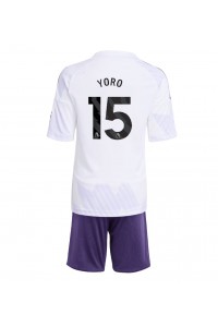 Manchester United Leny Yoro #15 Babyklær Borte Fotballdrakt til barn 2025-26 Korte ermer (+ Korte bukser)